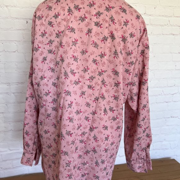 Retro Abercrombie & Fitch Pink Floral Print Blouse - Size Large - Picture 4 of 6